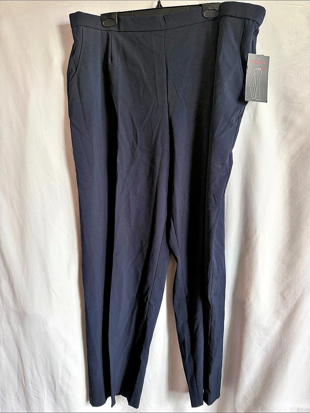 BRIGGS Comfort Waistband Hidden Elastic Women's Straight Leg Pants in Blue Size